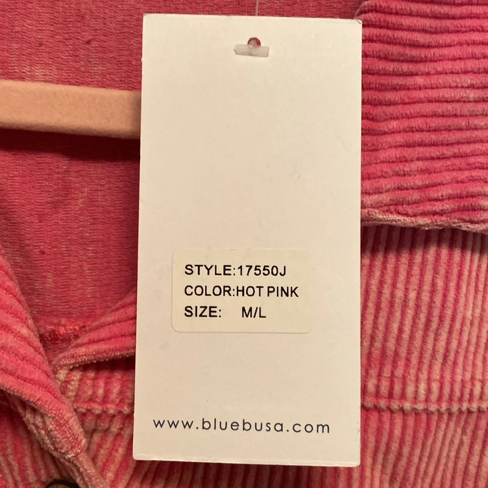 Brand New Blue B Hot Pink Corduroy Cropped Jacket…size M/L - Picture 7 of 7